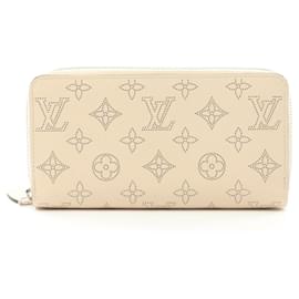 Louis Vuitton-Louis Vuitton Mahina Zippy Wallet Beige-Brown,Beige
