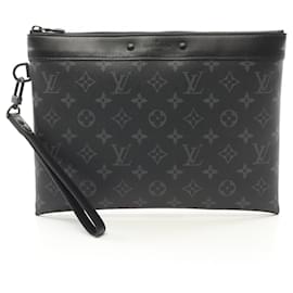 Louis Vuitton-Louis Vuitton Monogram Eclipse Pochette To Go Clutch-Black