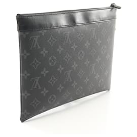 Louis Vuitton-Louis Vuitton Monogram Eclipse Pochette To Go Clutch-Black
