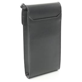 Céline-Celine Leather Triomphe Mobile Pouch Shoulder Bag-Black