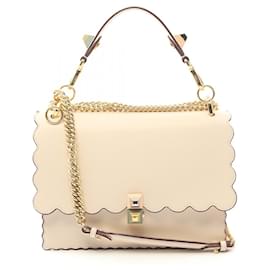 Fendi-Fendi Can I Leather Handbag Beige-Brown,Beige