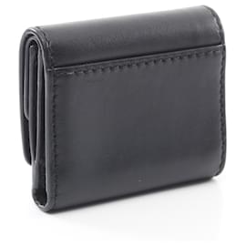 Dior-Dior Leather Trifold Wallet Black-Black