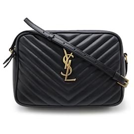 Yves Saint Laurent-Yves Saint Laurent Lou Leather Camera Bag-Black