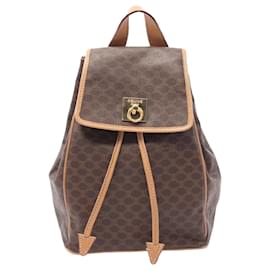 Céline-Celine Macadam Backpack PVC Coated Canvas Leather-Brown
