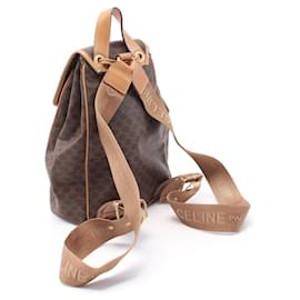 Céline-Celine Macadam Backpack PVC Coated Canvas Leather-Brown
