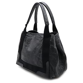 Balenciaga-Sac cabas en cuir navy avec logo Balenciaga-Noir