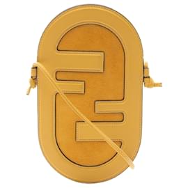Fendi-Fendi Leather Phone Holder Shoulder Bag-Yellow