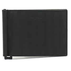 Yves Saint Laurent-Yves Saint Laurent Stripe Bifold Wallet-Black