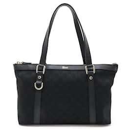 Gucci-Gucci GG Canvas Abby Shoulder Tote Bag-Black