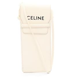 Céline-Celine Leather Shoulder Bag White-White