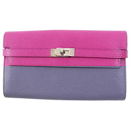Hermès-Hermes Kelly Wallet Rose Purple-Purple