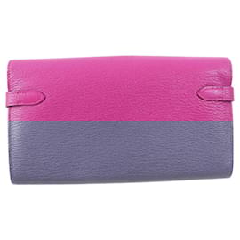 Hermès-Hermes Kelly Wallet Rose Purple-Purple