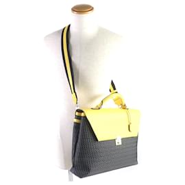 Valextra-Valextra Canvas Briefcase-Yellow