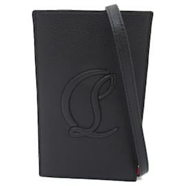 Christian Louboutin-Sac à épaule pour smartphone en cuir de veau Christian Louboutin-Noir