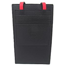 Christian Louboutin-Sac à épaule pour smartphone en cuir de veau Christian Louboutin-Noir