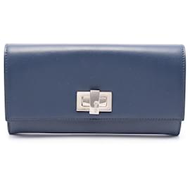 Fendi-Fendi Peekaboo Leather Bifold Wallet-Blue