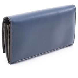 Fendi-Fendi Peekaboo Leather Bifold Wallet-Blue