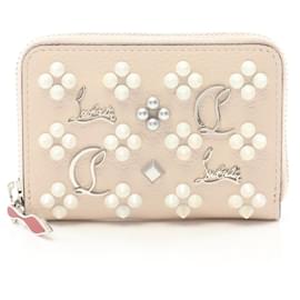 Christian Louboutin-Porte-monnaie en cuir Christian Louboutin beige-Marron,Beige