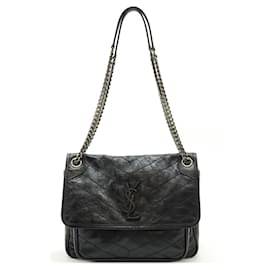 Yves Saint Laurent-Yves Saint Laurent Niki Medium Leather Chain Bag-Black