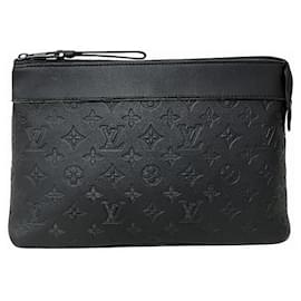 Louis Vuitton-Louis Vuitton Monogram Shadow Pochette Voyage Clutch-Black
