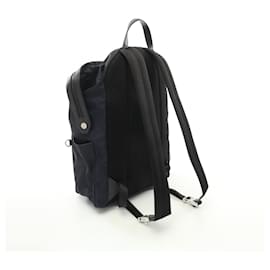 Fendi-Fendi Nylon Leather Backpack Navy-Blue