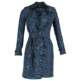 Burberry-Burberry The Sandringham Python Print Trench Coat in Animal Print Silk-Other,Python print