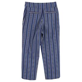 Burberry-Burberry Striped Blend Cropped Trousers In Blue Wool-Blue