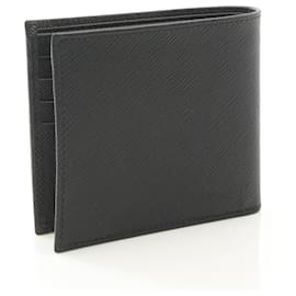 Prada-Prada Saffiano Leather Bifold Wallet Black-Black