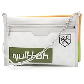 Louis Vuitton-Louis Vuitton Monogram Denim Flat Messenger Bag-Grey