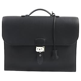 Hermès-Hermes Sac Adepeche 38 Togo Briefcase-Black