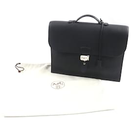 Hermès-Hermes Sac Adepeche 38 Togo Briefcase-Black