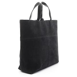 Gucci-Gucci Suede Leather Tote Bag Black-Black