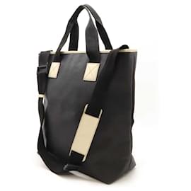 Gucci-Gucci Logo Large 2WAY Tote Bag PVC/Leather-Black