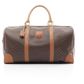 Céline-Celine Macadam Boston Bag PVC Coated Canvas Leather-Brown