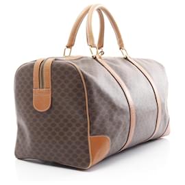 Céline-Celine Macadam Boston Bag PVC Coated Canvas Leather-Brown
