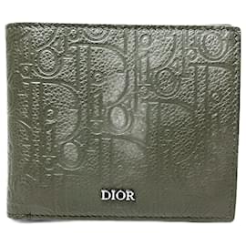 Dior-Dior Gravity Leather Bifold Wallet-Green