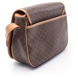 Céline-Celine Macadam PVC Coated Canvas Leather Shoulder Bag-Brown