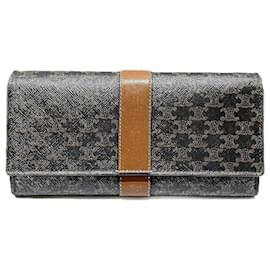 Céline-Celine Triomphe Flap Long Wallet-Brown