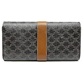 Céline-Celine Triomphe Flap Long Wallet-Brown