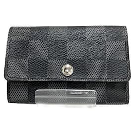 Louis Vuitton-Porte-clés en cuir Damier Louis Vuitton-Gris