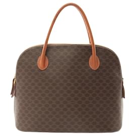 Céline-Celine Macadam Handbag PVC Coated Canvas Leather-Brown