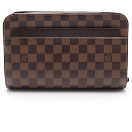 Louis Vuitton-Louis Vuitton Damier Canvas Leather Clutch-Brown