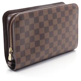 Louis Vuitton-Louis Vuitton Damier Canvas Leather Clutch-Brown