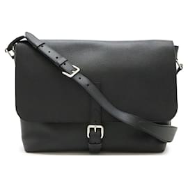 Louis Vuitton-Louis Vuitton Marius Leather Messenger Bag-Black