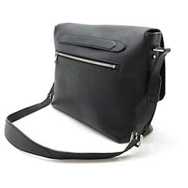 Louis Vuitton-Louis Vuitton Marius Leather Messenger Bag-Black