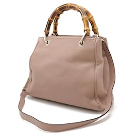 Gucci-Gucci Bamboo Leather Small Shopper Tote Bag-Pink