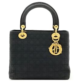 Dior-Dior Lady Dior Nylon Handbag Black-Black