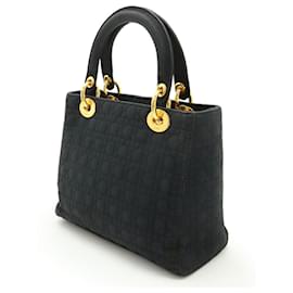Dior-Dior Lady Dior Nylon Handbag Black-Black