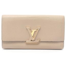 Louis Vuitton-Louis Vuitton Capucines Bifold Wallet Beige-Brown,Beige