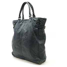 Balenciaga-Sac à main en cuir hexagonal classique Balenciaga-Gris